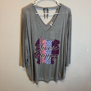 Women's‎ Gray 'Choose Happy' Long Sleeve Top